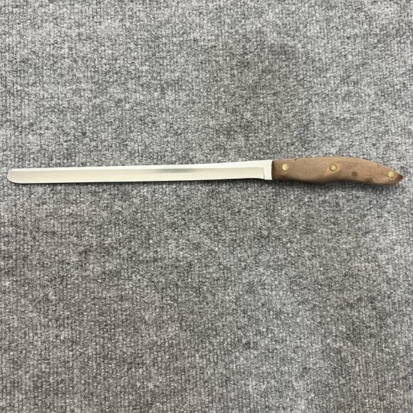 CUTCO 24 Stainless Steel Slicing Knife Wood Handle USA Pat 2147079 17in - Picture 1 of 7